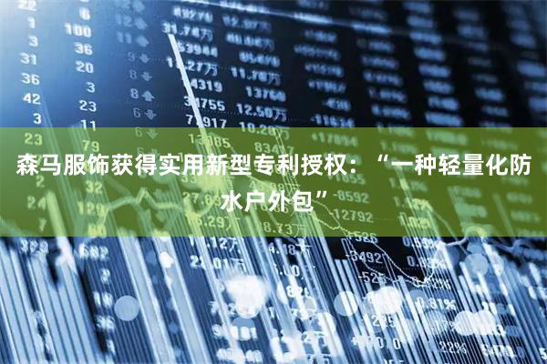 森马服饰获得实用新型专利授权：“一种轻量化防水户外包”