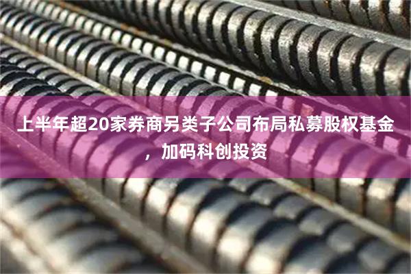 上半年超20家券商另类子公司布局私募股权基金，加码科创投资